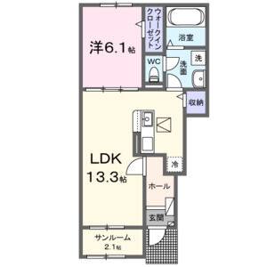 1LDK 間取り図