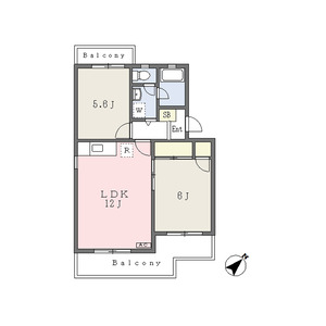 2LDK 間取り図