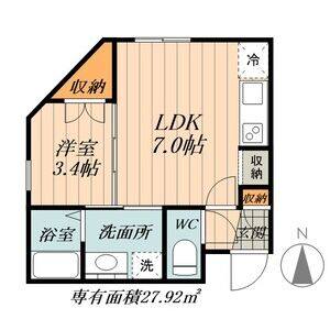 1LDK 間取り図