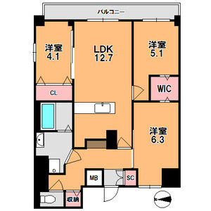 3LDK 間取り図