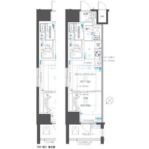 1DK 間取り図
