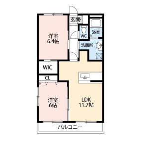 2LDK 間取り図
