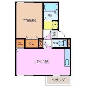 1LDK 間取り図