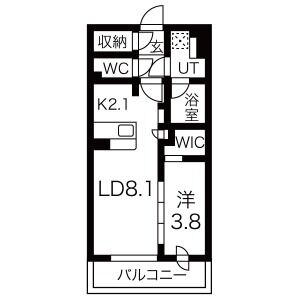 1LDK 間取り図
