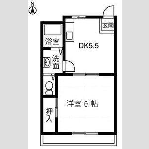 1DK 間取り図