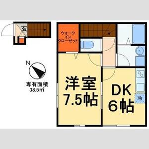 1DK 間取り図