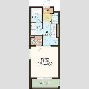 1K 間取り図