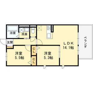 2LDK 間取り図