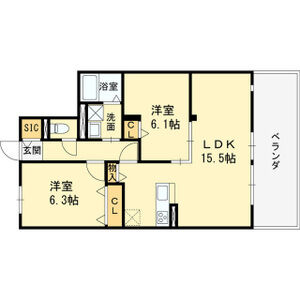 2LDK 間取り図