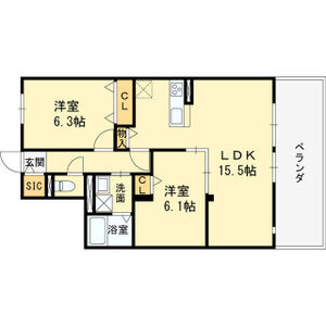 2LDK 間取り図