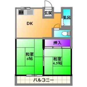 2DK 間取り図