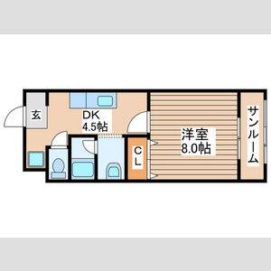 1DK 間取り図