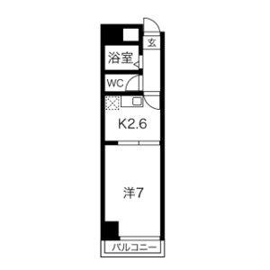 1DK 間取り図