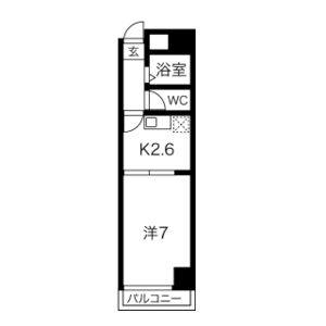 1DK 間取り図