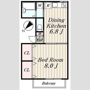 1DK 間取り図