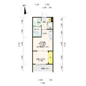 1DK 間取り図