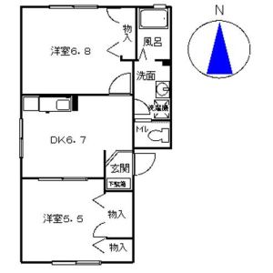 2DK 間取り図