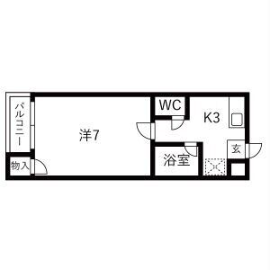 1K 間取り図
