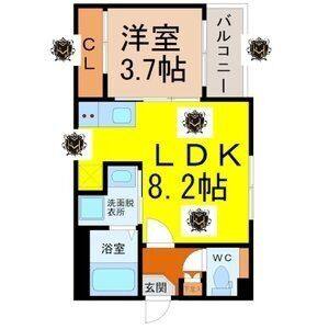 1LDK 間取り図