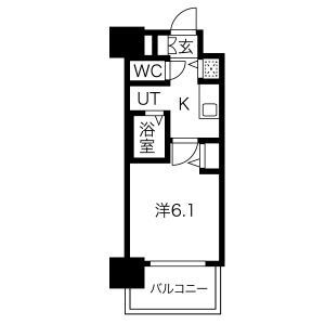 1K 間取り図