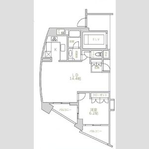 1LDK 間取り図