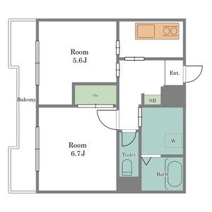 1DK 間取り図