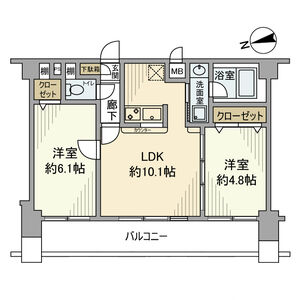 2LDK 間取り図