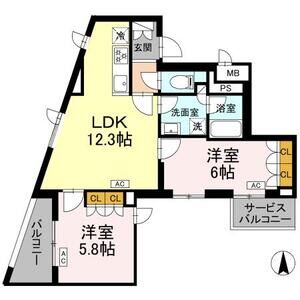 2LDK 間取り図