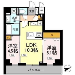 2LDK 間取り図