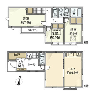 3LDK 間取り図