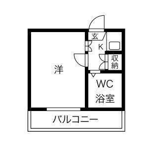 1K 間取り図