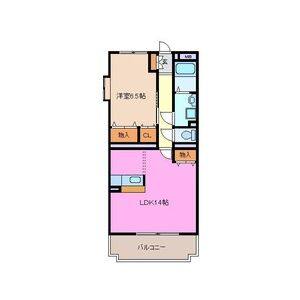 1LDK 間取り図