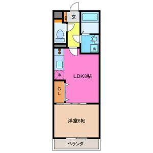1LDK 間取り図