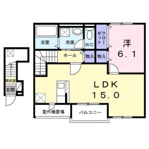 1LDK 間取り図