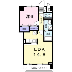 1LDK 間取り図