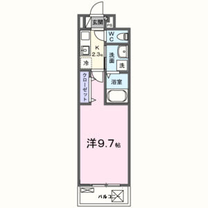 1K 間取り図