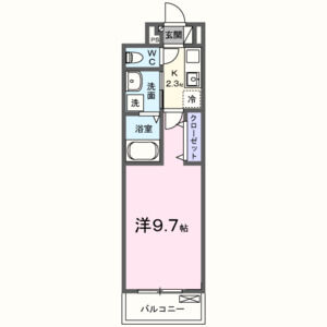 1K 間取り図