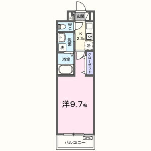 1K 間取り図