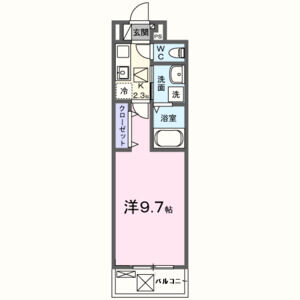 1K 間取り図