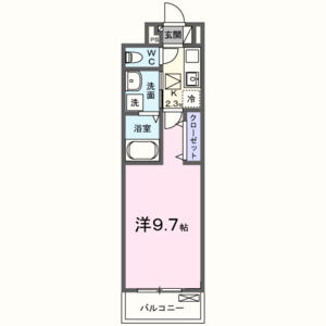 1K 間取り図