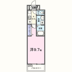 1K 間取り図