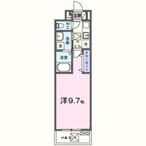 1K 間取り図