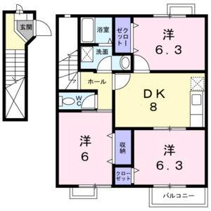 3DK 間取り図
