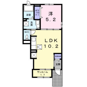 1LDK 間取り図