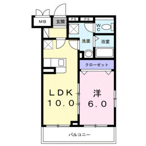 1LDK 間取り図