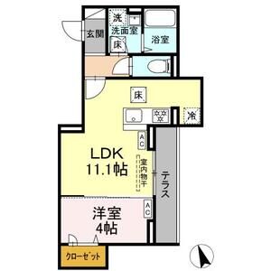 1LDK 間取り図