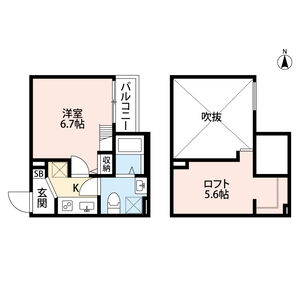 1K 間取り図