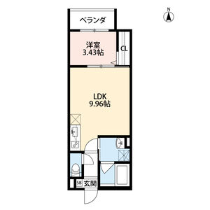 1LDK 間取り図