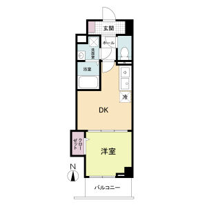 1DK 間取り図