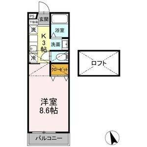 1K 間取り図
